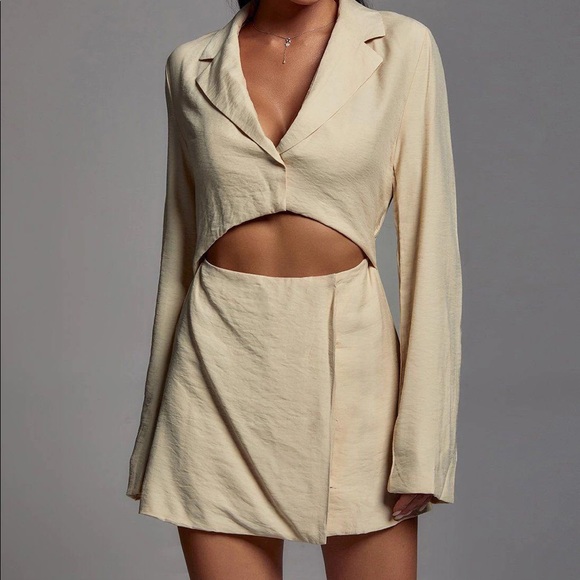 COTORREO BEIGE BLAZER DRESS